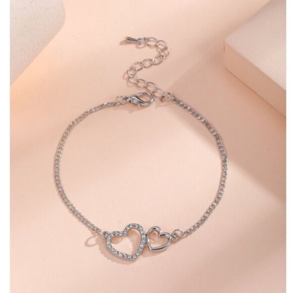 Rhinestone Hearts Bracelet  - Picture 1 of 3